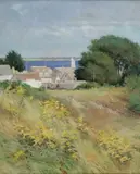 Hobart B. Jacobs, View Down to the Harbor, oil on canvas