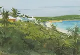 Odgen Minton Pleissner, Bermuda Shoreline, watercolor on paper with traces of pencil