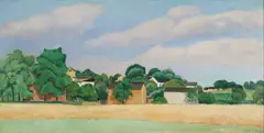 Charles Sheeler, Farm, oil on canvas