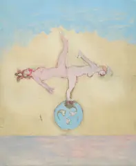 John D. Graham, Tumblers, oil and pen and ink on masonite