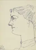 John D. Graham, Portrait of a Woman in Profile and Sketch: a double sided work