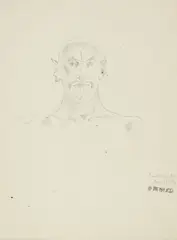 John D. Graham, Portrait of a Man with Pointy Ears, pencil on paper