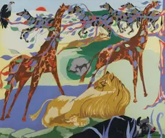 Jacob Lawrence, The Lion King, watercolor and goauche on paper