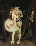 Frank Xavier Leyendecker, Arlecchino and Columbina, oil on board