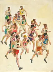 Orson Lowell, Cross Country Run, oil on canvas