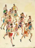 Orson Lowell, Cross Country Run, oil on canvas