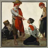 Norman Percevel Rockwell, Cousin Reginald Plays Pirates, oil on canvas on board