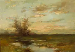 Tranquil Marshland by Arthur Hoeber, oil on canvas, sold Dec 2006