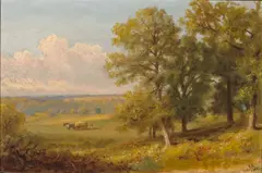 A Day's Work in the Fields by Russell Smith, 1892, oil on masonite, sold Dec 2006