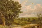 William Thompson Russell Smith, Stone Bridge above a Wooded Stream