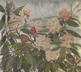 Mary Elizabeth Price, Rhododendron Panel, mixed media on masonite