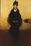 The Black Mask by American School, oil on canvas, sold Dec 2006