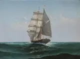 Theodore Victor Carl Valenkamph, Sunlit Sails at Sea, 1903, oil on canvas