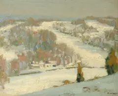 Gray Skies and Snow Fields by Percy William Holt, oil on canvas, offered Dec 2006