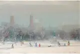 Johann Berthelsen, Central Park, Near the Mall, 1964, oil on canvas