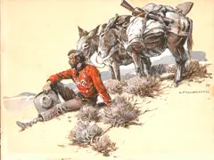 Nick Eggenhofer, The Fireman, gouache on board
