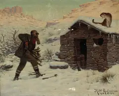 Robert Lindneux, A Dangerous Visitor, 1918, oil on canvas