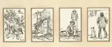 Maynard Dixon, Wolf; Pueblo Gate of Taos; The Kentuckian; The Departure; Prong Horns (a group of five)