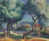 Kenneth Miller Adams, Figures on a Path approaching a House