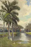 William Adam, At Moanalua, Oahu, Hawaii, oil on canvas on board