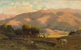 Thaddeus Welch, Golden Hills, oil on canvas on board