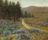 Theodore Wores, Blue Lupine and Sutro Forest, San Francisco