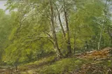 Lockwood de Forest, Forest Interior with a Stream; Wooded Landscape (a pair), oil on panel