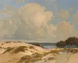 Percy Gray, Summer Sand Dunes, oil on masonite