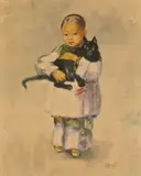 Esther Hunt, The Black Cat, watercolor on paper