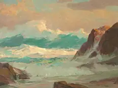 Heavy Seas off Point Lobos by Frank Myers, oil on canvas on masonite, sold Dec 2006