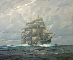 Flying Cloud by William Frederic Ritschel, oil on canvas, sold Dec 2006