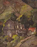 Francis A. Todhunter, Bavarian House, Sausalito, oil on board