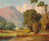 George Thompson-Pritchard, Trees Growing by a Valley, oil on canvas