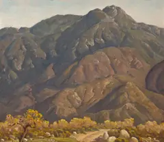 Ralph Holmes, California Hills, oil on masonite