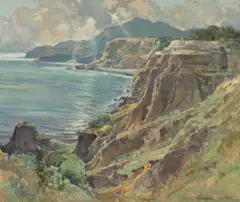 Frederick William Becker, Peaceful Coast (No.4), oil on canvas