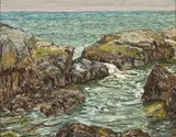 Elliot Torrey, San Diego Seascape, oil on board