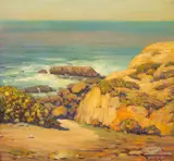 Frank Coburn, Coolidge Point, Laguna Beach, oil on canvas on board