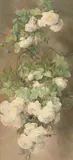 Paul de Longpré, White Roses and Bumblebees
