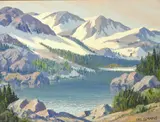 Carl Sammons, Lake Sabrina, High Sierra, California, oil on canvas board