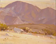 Borego Desert by Alfred R. Mitchell, oil on board, sold Dec 2006