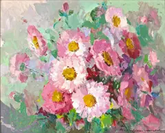 Nell Walker Warner, Pink Bouquet, oil on board