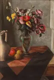 Henry Lee McFee, Still Life with Floral Bouquet and Lemons, oil on canvas