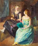 Loren Barton, The Conversation, oil on canvas