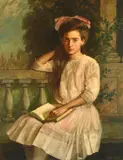 Theodore Wores, Portrait of a Young Girl with a Book