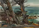 Maurice Logan, A View of the Coast through the Trees