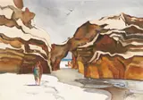 Milford Zornes, Arch Beach, Laguna, 1973, watercolor on paper