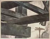 Stanley Wood, Timbering, 1946; Harbor at Sunset, 1925 (2), first watercolor on paper; second watercolor on paper on board