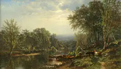 James McDougal Hart, Cattle in a Landscape, oil on canvas
