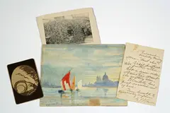 Martin Johnson Heade, ARCHIVE OF CORRESPONDENCE, PHOTOGRAPHS, AND DOCUMENTS This lot includes and is not limited to: handwritten letters from Heade to his 'Aunt See'; photographs of Heade, his house and his family in Saint Augustine Florida; two unknown watercolors;  Mrs. Elizabeth Heade's will; the receipt from her estate appraisal; and correspondence between her descendants and Theodore Stebbins.