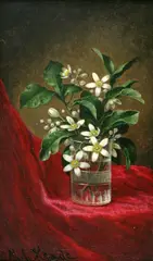 Martin Johnson Heade, Orange Blossoms in a Glass, oil on panel